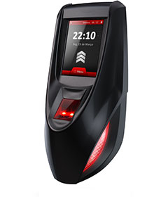 Registro de pessoas com biometria (impressão digital), cartão com código de barras ou cartão de aproximação NFC